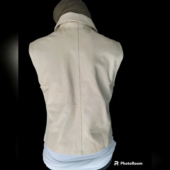 Serrano Leather cream vest Sz M - Picture 2 of 4